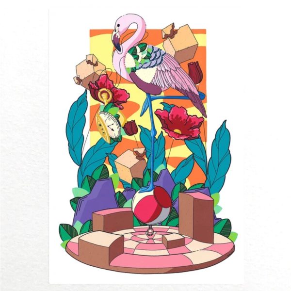 Flamingo Art Print – Dario Santos – Trinity Collective (Swindon)